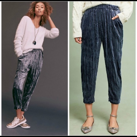 Anthropologie Pants - 🎉HP🎉 Anthropologie Crushed Velvet Jogger XL